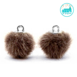 Mini Pompons Faux Fur 12 mm Brown