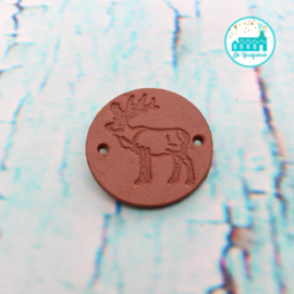 Round Leather Label 3,5 cm 'Reindeer'