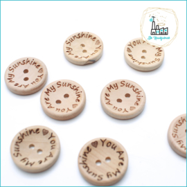 Wooden Button 20 mm 'You are my Sunshine'