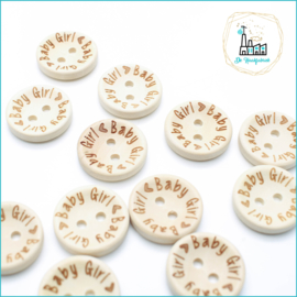Wooden Buttons 20 mm 'Baby Girl'