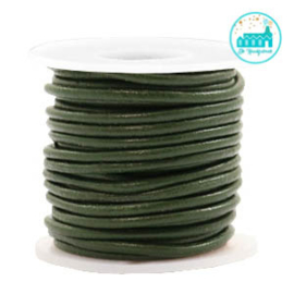 Round Leather String 2 mm Olive