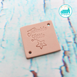 Square Leather Label 3,5 cm x 3,5 cm 'Twinkle Little Star'