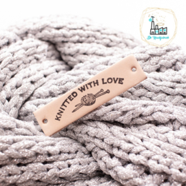 Leren Label 1,5 cm KNITTED WITH LOVE