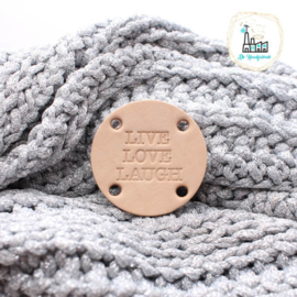 Ronde label met 4 gaatjes 45 MM LIVE LOVE LAUGH4