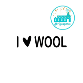 Big Labels 8 cm x 3 cm met Leren Veter I Love Wool