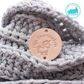 Round leather Label 3,5 cm ‘My Cuddly Blanket Squirrel’