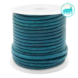 Round Leather String 2 mm Dark Turquoise