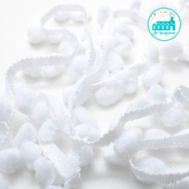 Pompon Strip White 1 meter / pompons 1 cm