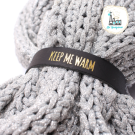 Sjaal Riempjes Zwart-KEEP ME WARM GOUD