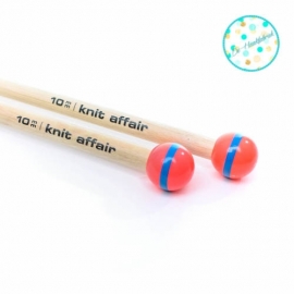 Knit Affair Knitting Needles Luminous Red 12 mm length 35 cm