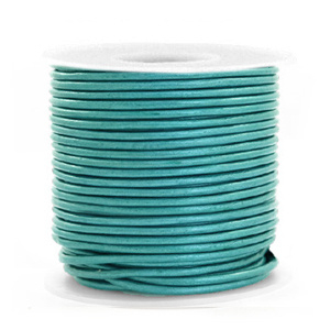Round Leather String 1 mm Pastel Green