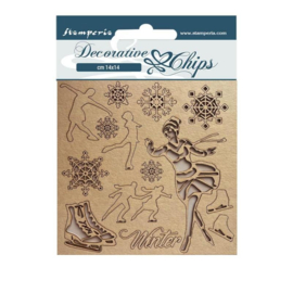 Decorative Chips, Sweet Winter - Ice Skater  -