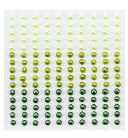 Adhesive half pearls 3 tinten groen
