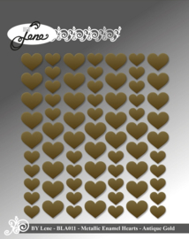 Enamel Hearts - Metallic Gold