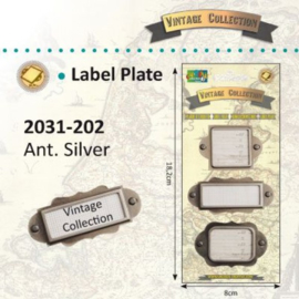 Label Plate Antique Silver - Decoratie metaal