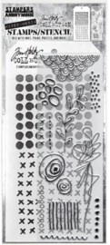 Tim Holtz Clear Stamp and Stencil  - Mixed Media #14