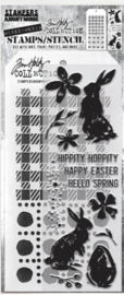Tim Holtz Clear Stamp and Stencil  - Spring Shadows