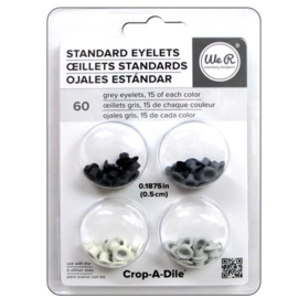 4x Grey - Eyelets 60 pcs