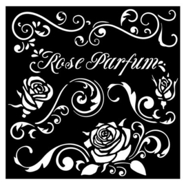 Rose Parfum Thick Stencil - Borders