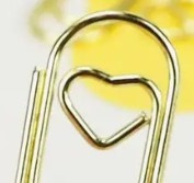 Mini Paperclips Heart Gold