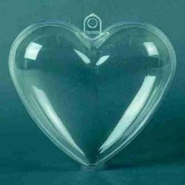 Plastic Hart Transparant - 6cm