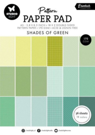 Pattern paper pad Shades of green Ess. nr.164