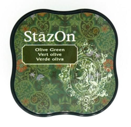 StazOn Inktkussen Midi Olive Green