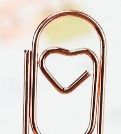 Mini Paperclips Heart Rose Gold