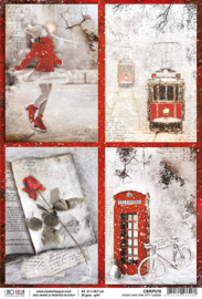 Snow and City Cards - Rijstpapier A4