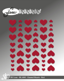 Enamel Hearts - Red