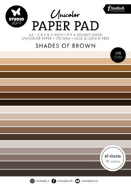 Unicolor paper pad Shades of brown Essent. nr.158