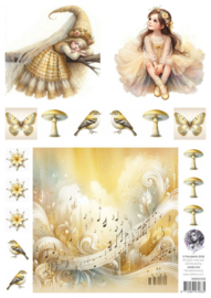 pop-up en decoupage - geel B