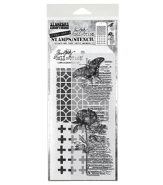 Tim Holtz Clear Stamp and Stencil  - Mixed Media #60