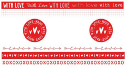 Red/White Filled With Love nr 19 - Washi Tape