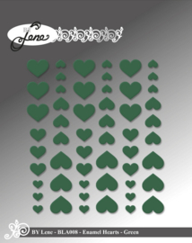 Enamel Hearts - Green
