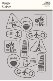 Here + There Stencil Travel Stamps