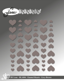 Enamel Hearts - Grey-Brown