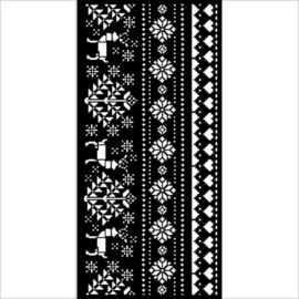 Thick Stencil, Christmas Border Deer  -  #PRE-ORDER#