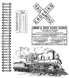 Tim Holtz Cling Stamps - On The Railroad