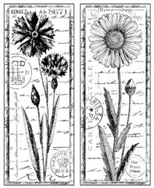 Tall Wild Flowers - Unmounted Rubber Stamp