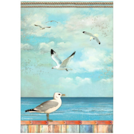 Blue Dream Seagulls - Rijstpapier