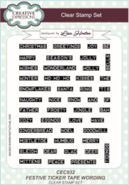 Festive Ticker Tape Wording - Clearstamps