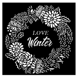 Thick Stencil, Christmas Love Winter Garland  -  #PRE-ORDER#
