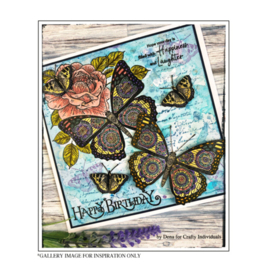 Butterfly and Rose - Clingstamp