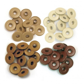 4x Brown - Wide Eyelets 40 pcs