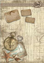Sea Land Compass - Rijstpapier