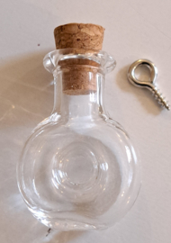Mini glazen flesje met kurk & schroef