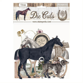 Romantic Collection Horses Die Cuts - Chipboard