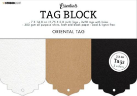 Oriental 3x 20 tags met gat