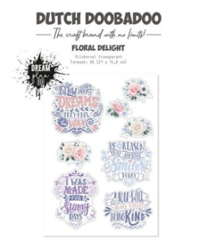 Floral Delight - Transparent Sticker Art A5